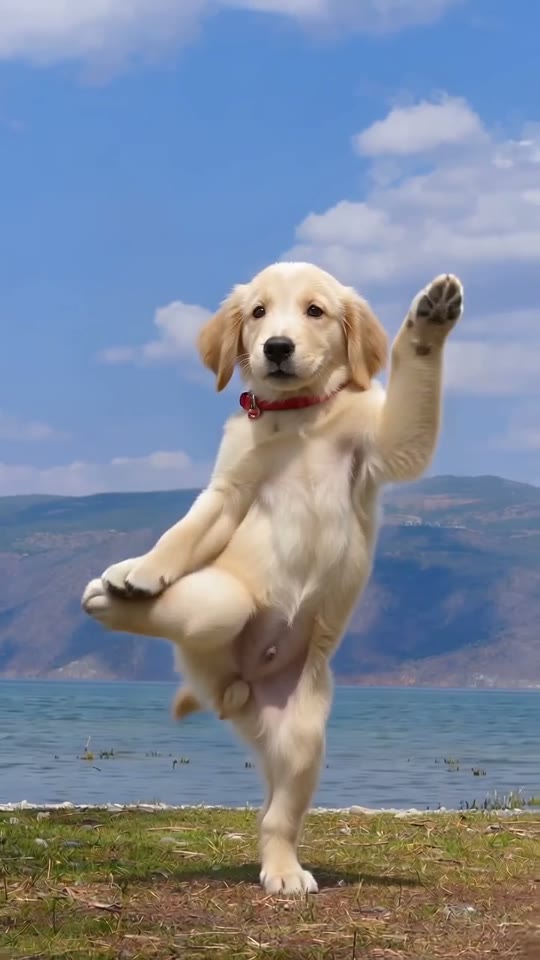 A frame of the dog dancing