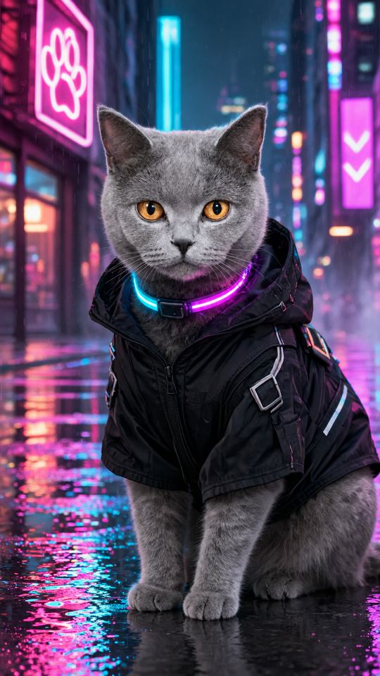 Neon City AI pet template example