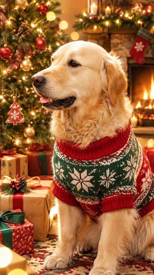 Cozy Holiday AI pet template example