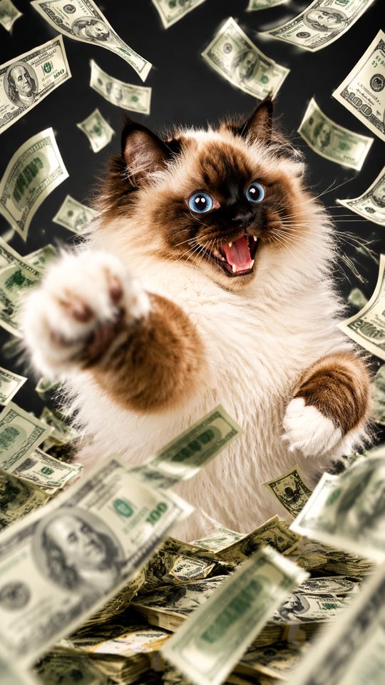 Money Rain AI pet template example