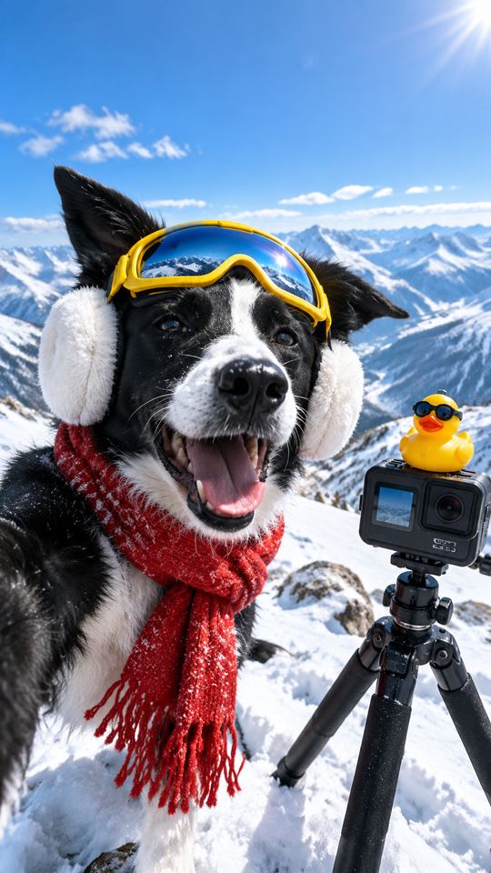 Ski Selfie AI pet template example