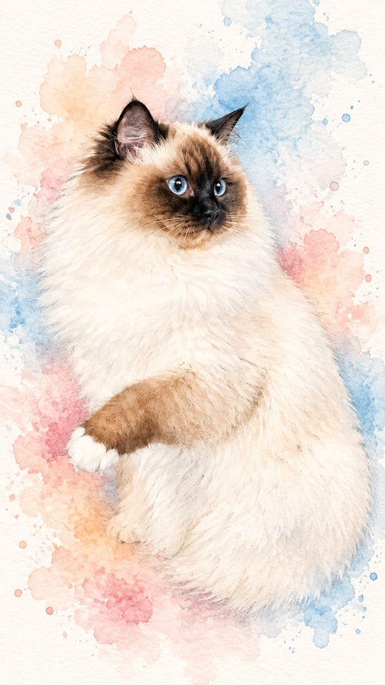 Watercolor AI pet template example