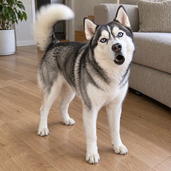 The husky mid-sentence